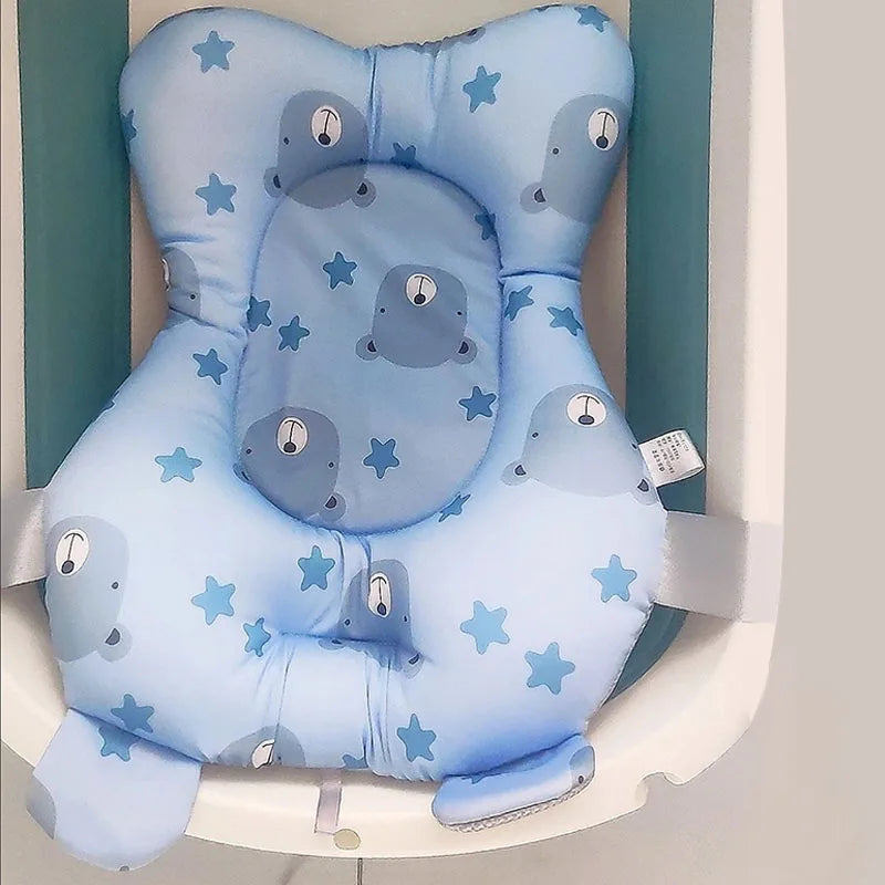 Baby Bear Shower Lying Down Stand Newborn Baby Bath Net Bathtub Sponge Suspended Bath Pad Universal Soft Pillow Care Accessories