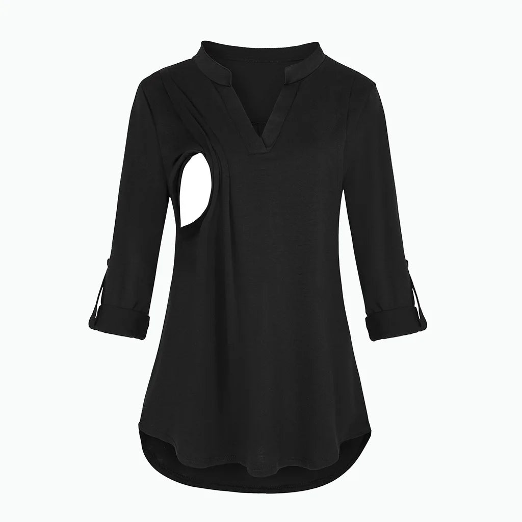 "VETEMENTS" chemisier d'allaitement de maternité pour femmes, manches longues col en V