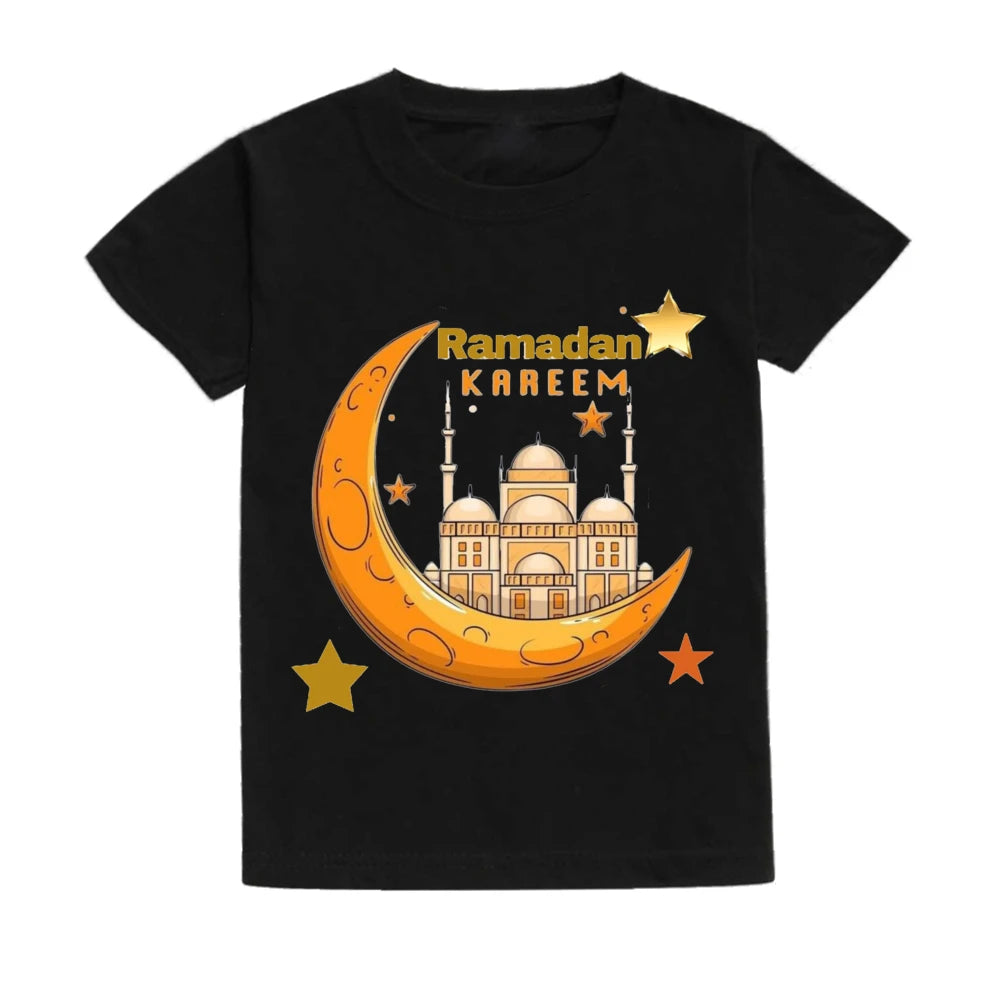"SPECIAL RAMADAN" Ramadan Mubarak t-shirts for children, boys and girls, short sleeves; Ramadan Mubarak Kids Shirts Boys Girls Short Sleeve Tshirts Clothing Toddler Outfits Shirt Ramadan Gift Tee Children T-shirts