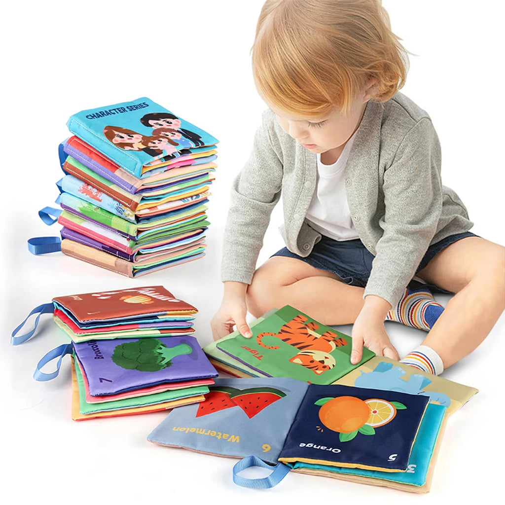 Baby Soft Cloth Book for Newborns 0-12 Months 3D Book Animal Family Cognitive Montessori Early Educational Toys for Kids Gift