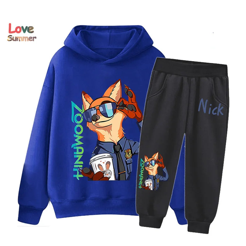 "VETEMENTS" Zootopia 2 sweat à capuche + pantalon, 2 pièces, vêtements enfants  imprimés