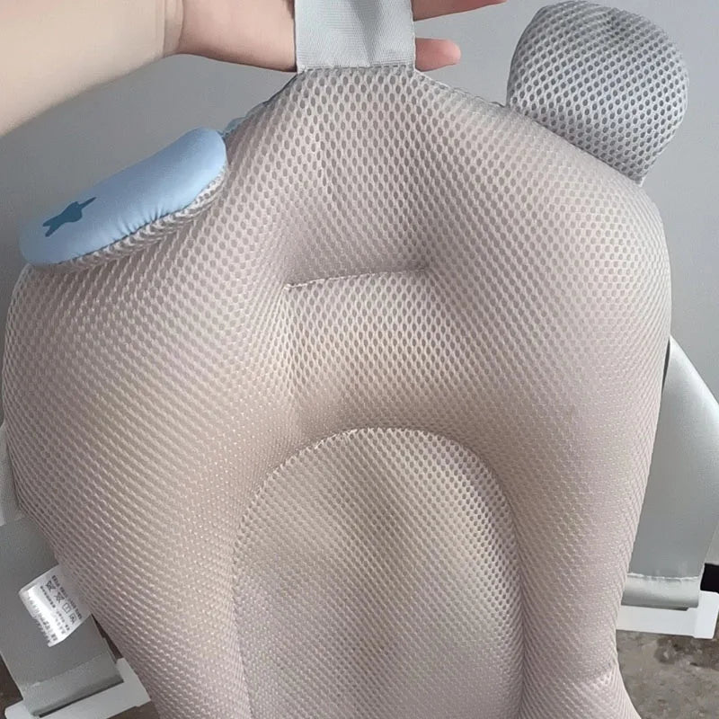 Baby Bear Shower Lying Down Stand Newborn Baby Bath Net Bathtub Sponge Suspended Bath Pad Universal Soft Pillow Care Accessories