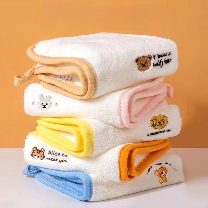 "ACCESSORY" Baby towel set, 5 pieces, soft, skin-friendly drool towel, newborn essentials, absorbent coral fleece, square, face towel, 25x25cm