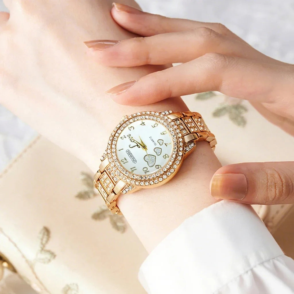 "BIJOUX" Ensemble élégant de 6 pièces comprenant une montre-bracelet à quartz et des bijoux pour femme