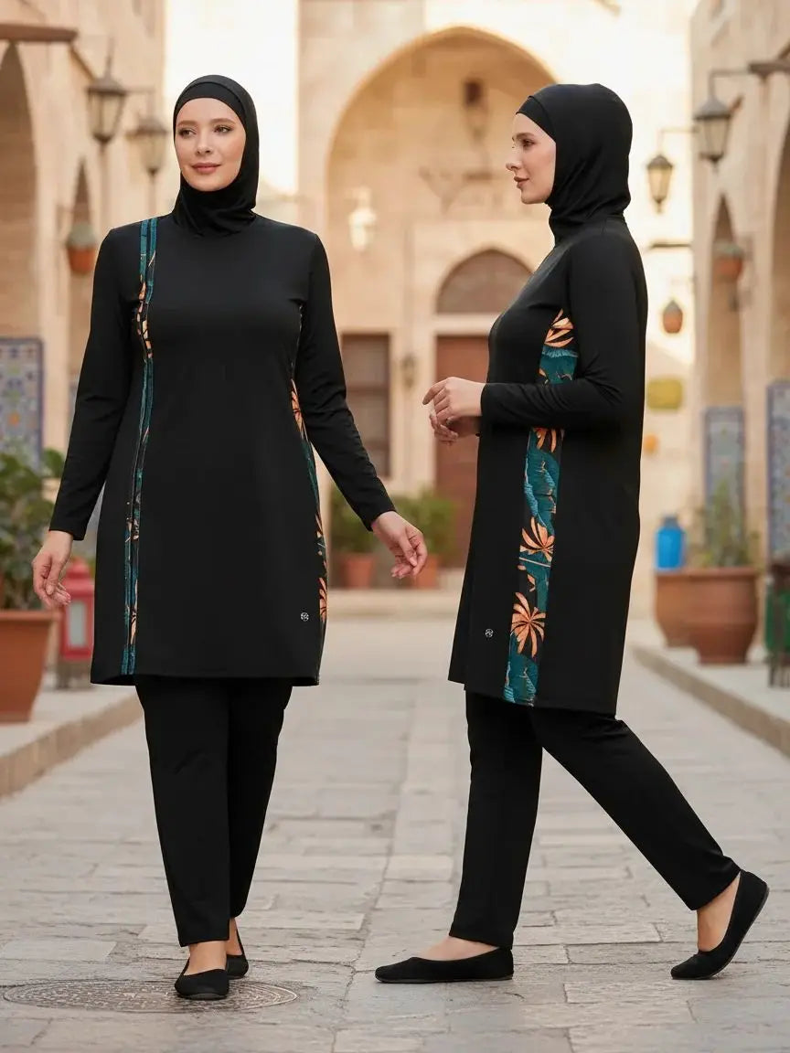 "SPECIAL RAMADAN" 3 pièces mince Style sportif burkini Femmes maillot de bain musulman Femmes modeste maillot de bain maillot de bain Hijab haut pantalon
