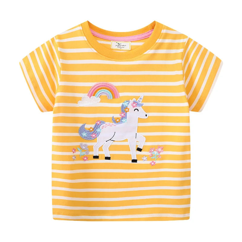"VETEMENTS" T-shirts coton printemps/été enfants  2-7 ans, motif dessin pour filles
