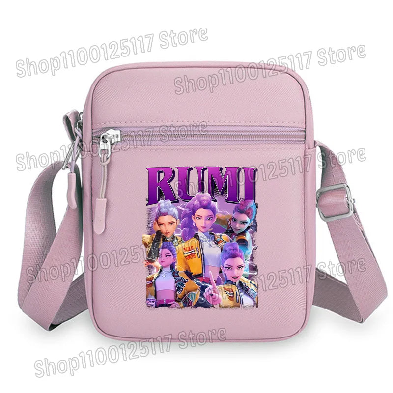 Demon Hunters Kpop Crossbody Bag Women Shoulder Bags Girls Square Bag Mobile Phone Storage Bags Outdoor Anime Printed Handbag