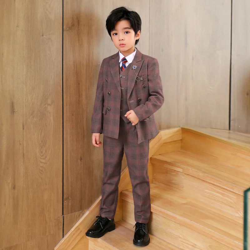 "VETEMENTS" Costume enfants printemps/automne  Slim Fit  Blazer gilet pantalon 3 pièces 1-14 ans