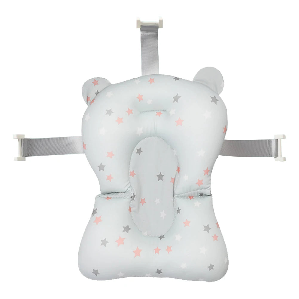 Newborn Baby Bath Cushion Seat Floating Newborn Shower Bath Mat Soft Provides Comfort and Support for Baby 0-12 Months