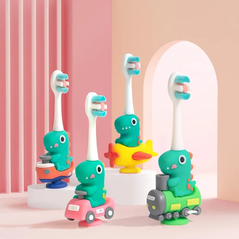 "SOIN" Brosse à dents pour enfants, motif dessin animé, poils souples, 0-6 ans, période de changement de brosse à dents