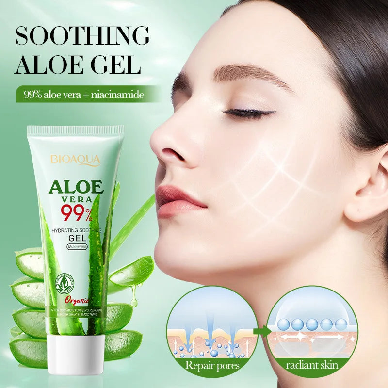 "SOIN" Gel apaisant à l'aloe vera pour le visage et  corps, hydratant, réparateur, soin contre les coups de soleil pour peaux sensibles