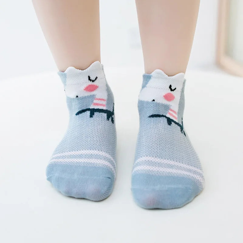 "CHAUSSURE" Chaussettes enfants en maille de coton, 0 à 2 ans, 5 unités/lot