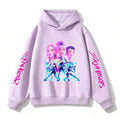 Purple Hooded Tops Fashion Casual Clothes Kids New Design Hoodies Kpop Demon Hunters Girls Group Clothing Toddler Autumn Wear