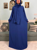 "SPECIAL RAMADAN" Muslim Abaya Ramadan 2026 for Women, Loose-Fitting Prayer Dress in Pure Cotton; Muslim Abaya Ramadan 2026 For Women Pure Cotton Loose Prayer Dress with Elastic Cuffs, African Dress with Connected Hijabs and Scarf