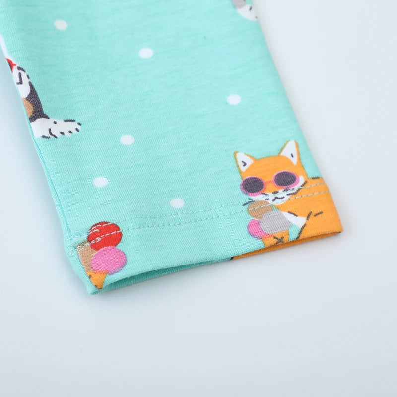 Little maven 2024 Autumn Spring Girls Leggings Pants Cotton Trousers Toddler Kids Clothes Cartoon Cats Children's Clothing