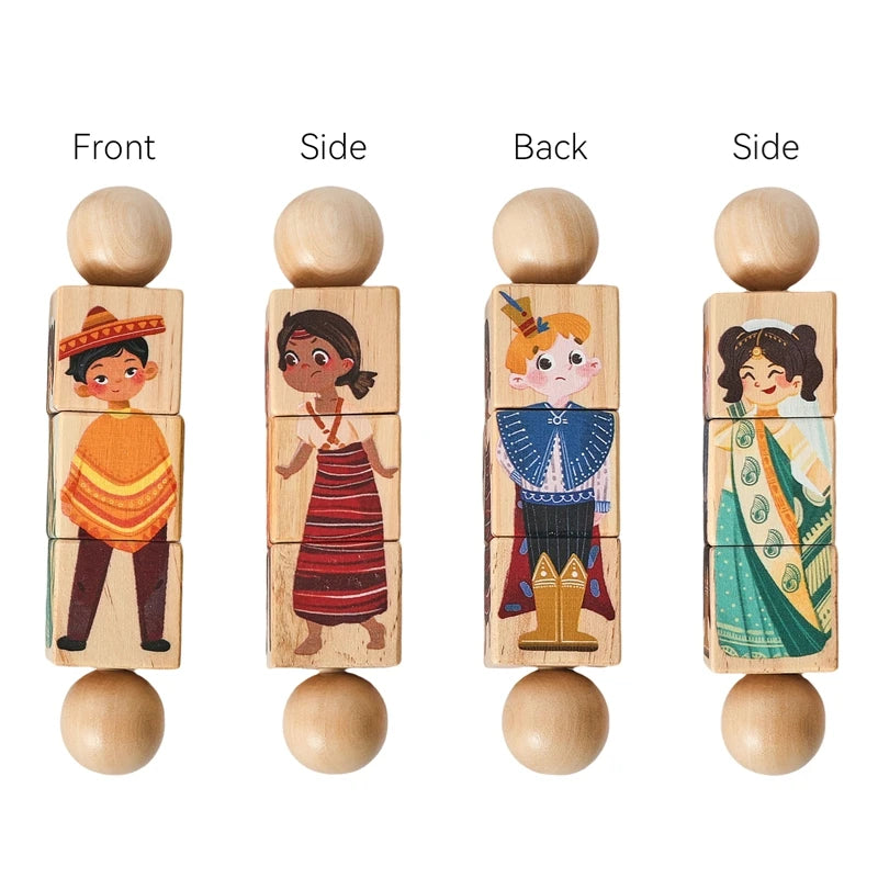 "JOUET" Jouet pour bébé hochet en bois anneaux de dentition en Silicone pour bébé 0 à 12 mois