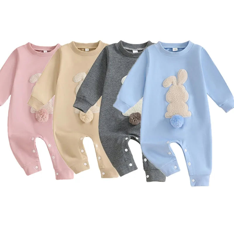 "COMBINAISON" Combinaisons pour bébés, peluche brodé, manches longues, en coton