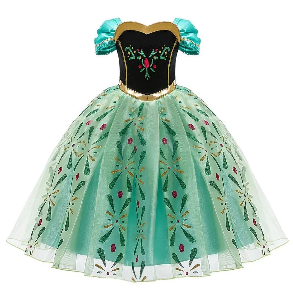 "VETEMENTS" Robe de princesse pour filles, Costume de Cosplay Elsa Anna pour enfants, Jasmine Belle