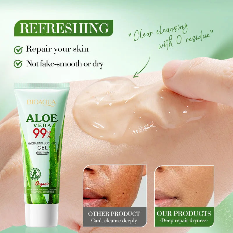 "SOIN" Gel apaisant à l'aloe vera pour le visage et  corps, hydratant, réparateur, soin contre les coups de soleil pour peaux sensibles
