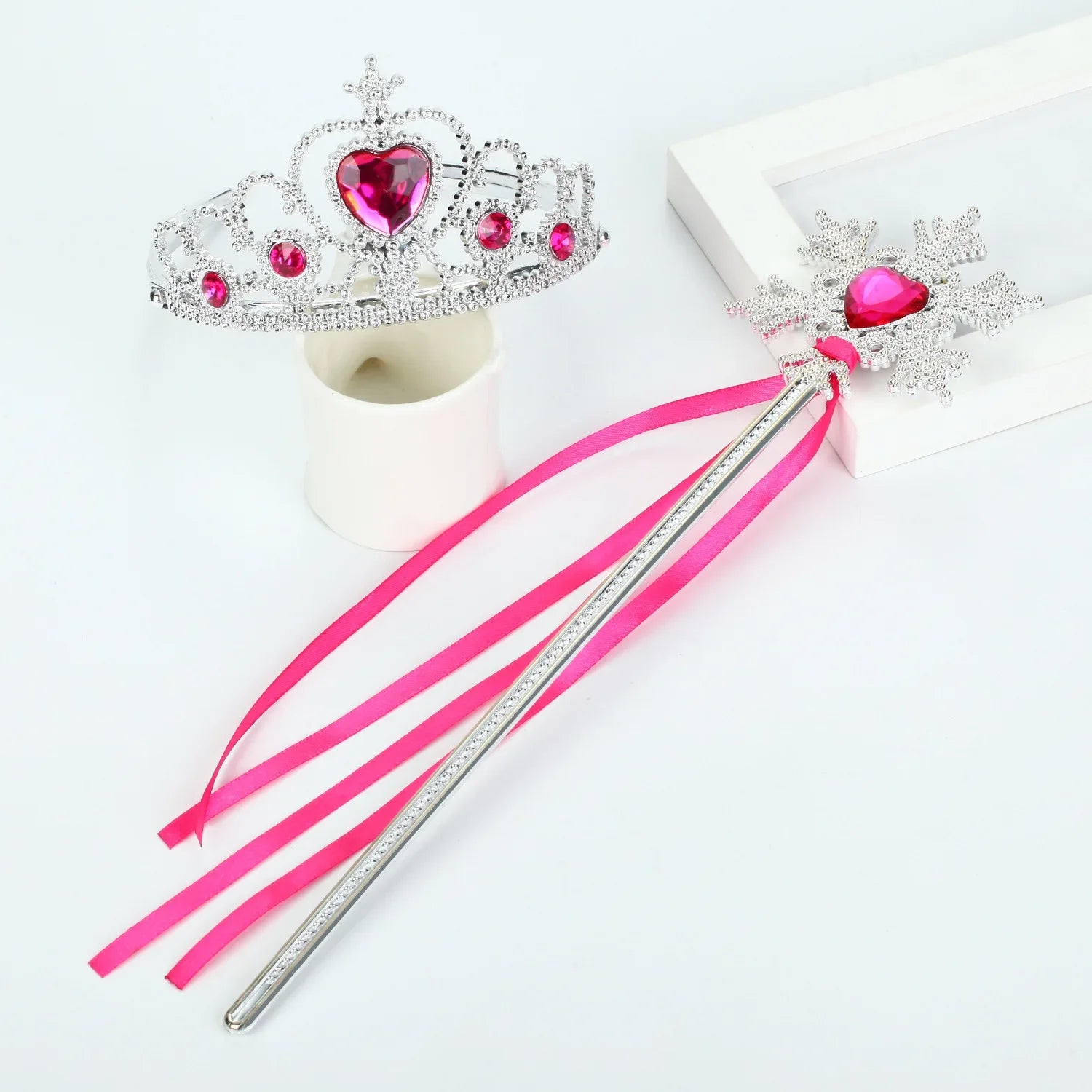 Princess Snowflake Diamond Stick Crown Set Magic Stick Queen Romance Princess Elsa Fairy Stick Children's Performance Props