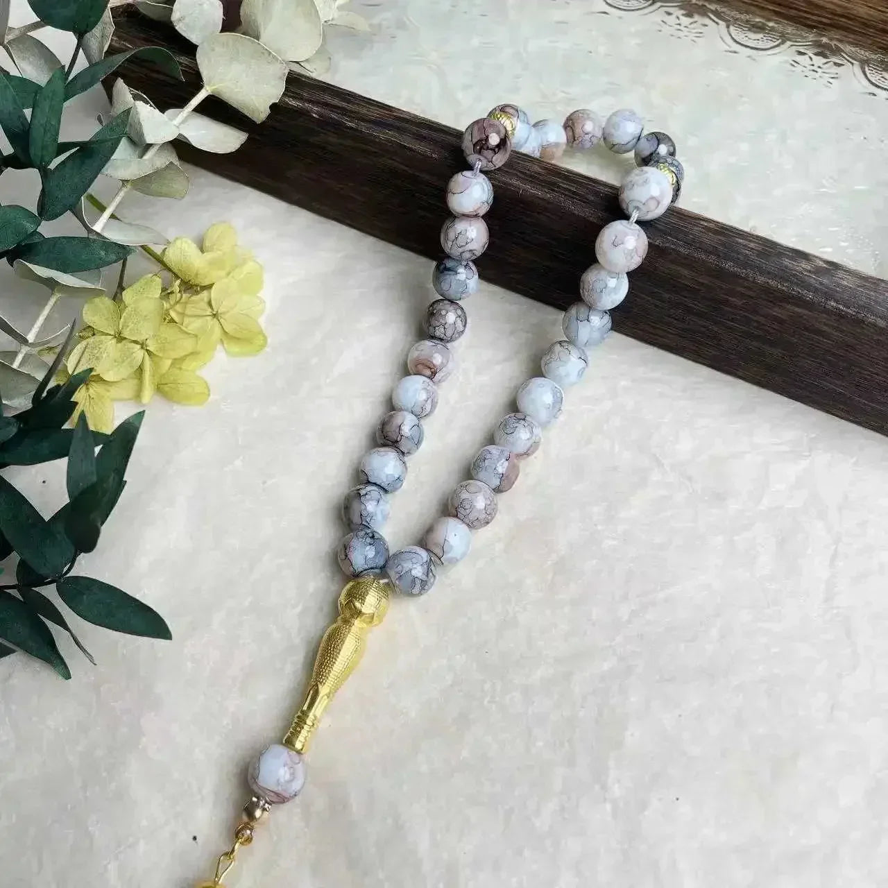 "SPECIAL RAMADAN" Chapelet musulman turc avec pompon en verre, 10mm, 33 pièces, perles de prière islamique, Bracelet pour femmes, bijoux Tasbih Tasbeeh Allah Mohammed