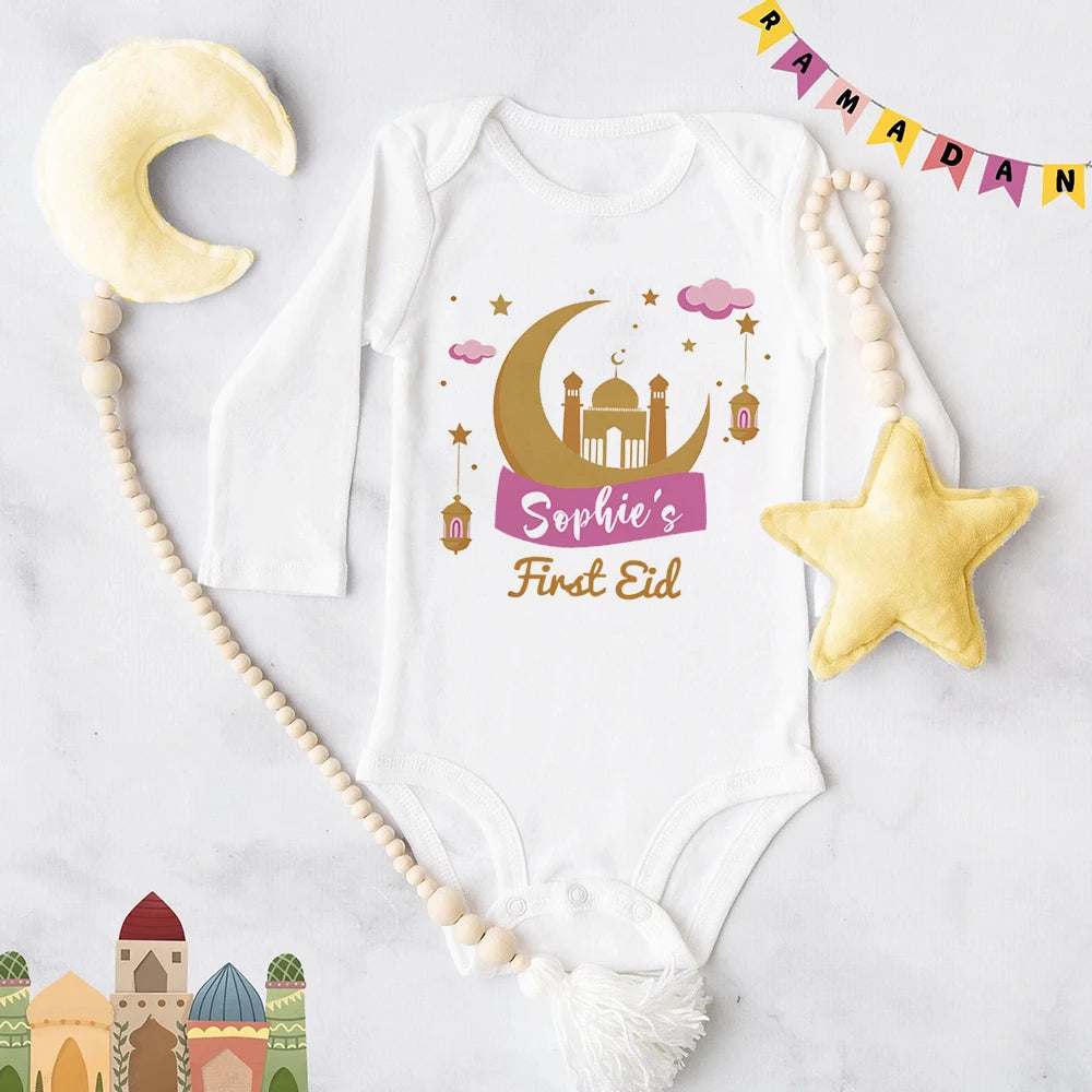 "SPECIAL RAMADAN" Personalized Baby Romper, First Eid Bodysuit with Name, Baby Outfit for Ramadan, Personalized Baby First Eid Romper Custom Name Newborn Eid Bodysuit Infant Ramadan Jumpsuit Islamic