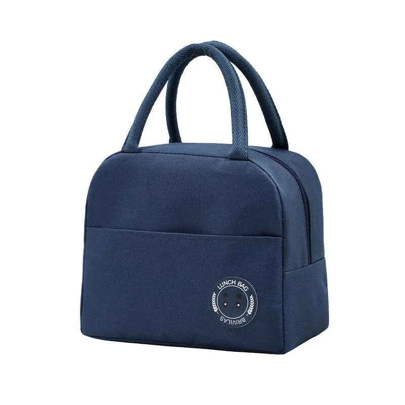 Children's Lunch Bags Solid Color Thermal Insulation Large Capacity Outdoor Portable Picnic Food Storage Bag Kids Lunch Box Bag