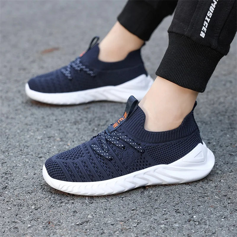 Four Seasons Children's Casual Sports Shoes with Mesh Breathable One Step Running Shoes