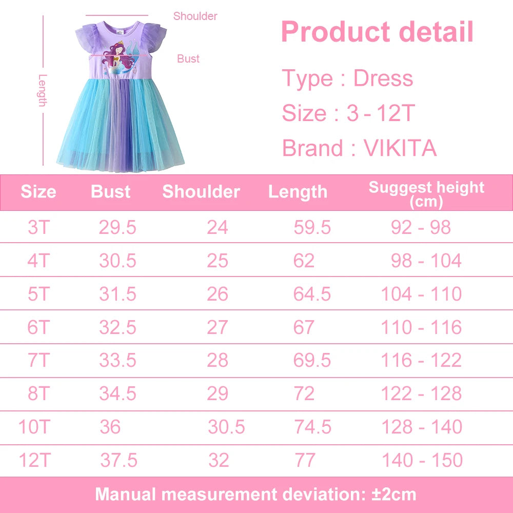"VETEMENTS" Robe VIKITA pour enfants, violette, style sirène, coupe évasée, en tulle et résille