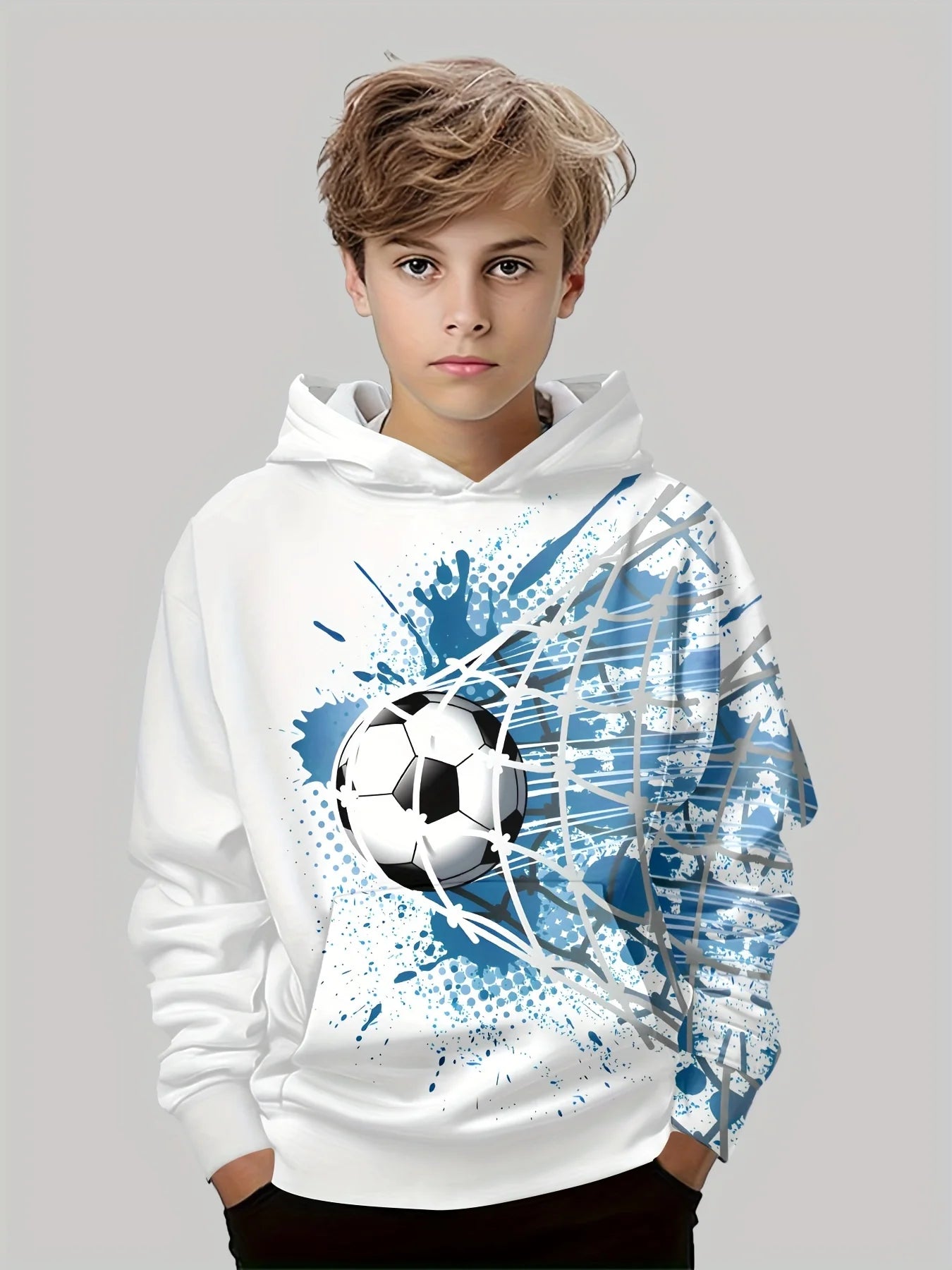 Kids Clothes Boys Hoodies Long Sleeve 3D Footbaii Print Children Spring Fall Clothes Casual Outdoor Active Boys Clothing Tops