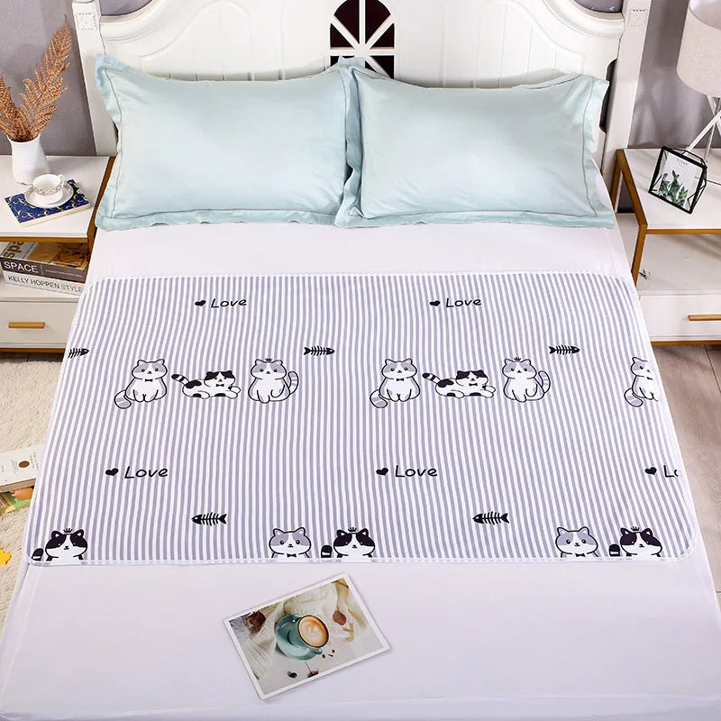 Washable Baby Urine Mat Waterproof Foldable Newborn Portable Infant Changing Mat Durable Cotton Baby Diaper Sheet