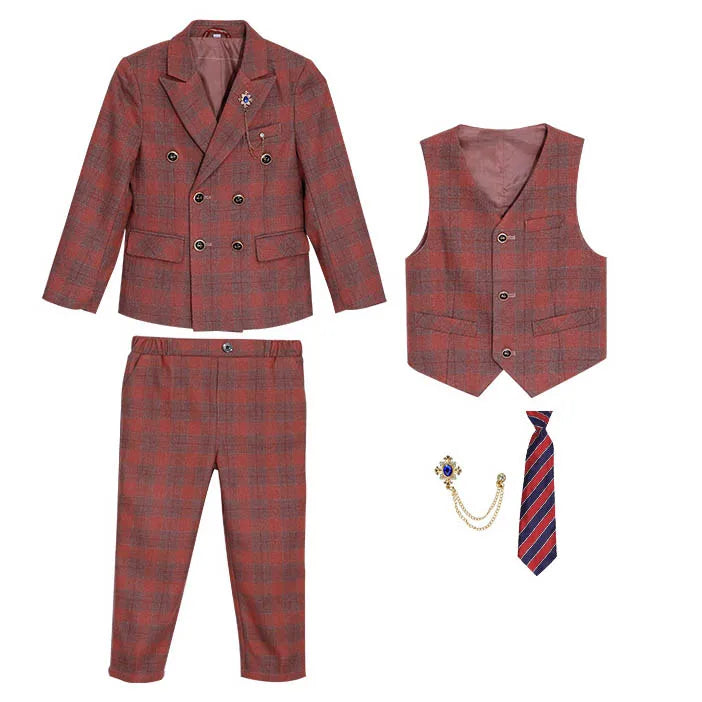 "VETEMENTS" Costume enfants printemps/automne  Slim Fit  Blazer gilet pantalon 3 pièces 1-14 ans