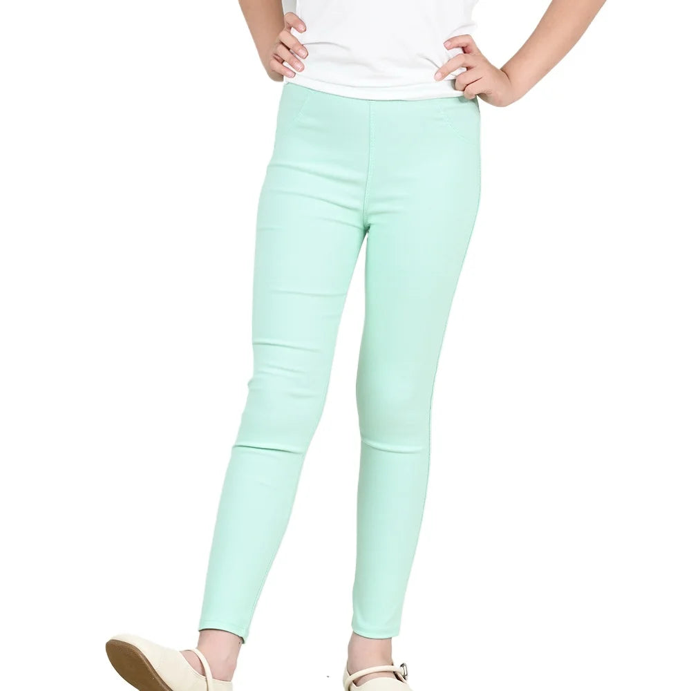 "VETEMENTS" Pantalons crayon pour filles de 3 à 12 ans, couleurs acidulées style leggings élastiques