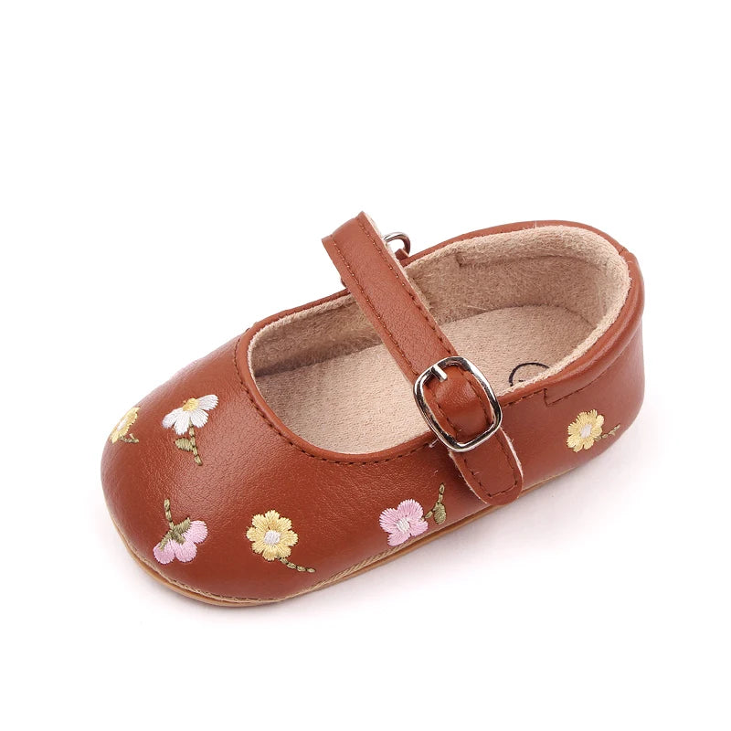 "CHAUSSURE" Sandale d'été pour bébé, Style Mary Jane, jolie fleur brodée