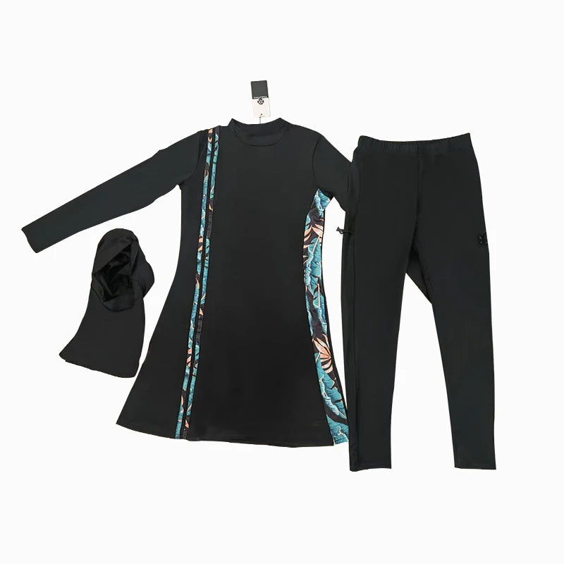 "SPECIAL RAMADAN" 3 pièces mince Style sportif burkini Femmes maillot de bain musulman Femmes modeste maillot de bain maillot de bain Hijab haut pantalon