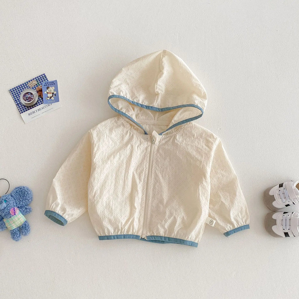 2025 Summer Kids Solid Color Cardigan 0-5 Years Boys Fashion Lightweight Korean Style Jacket Summer Outfit