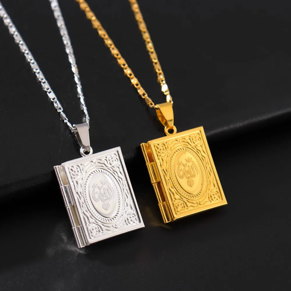 "SPECIAL RAMADAN" Cadre Photo islamique Allah Coran, 1 pièce, pendentif pour hommes et femmes, collier pouvant être placé, Photo, bijoux religieux à la mode, cadeau