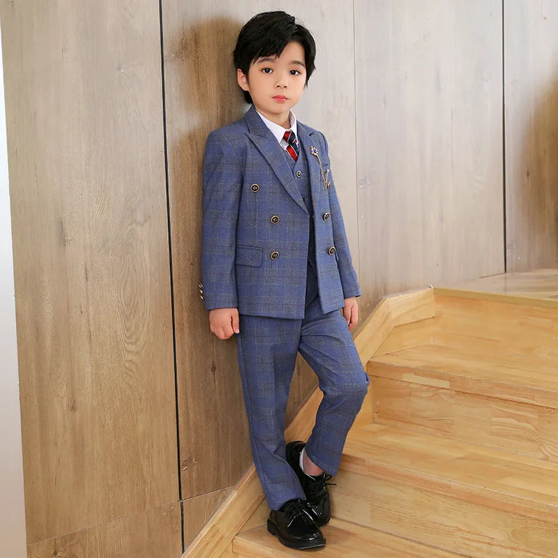 "VETEMENTS" Costume enfants printemps/automne  Slim Fit  Blazer gilet pantalon 3 pièces 1-14 ans