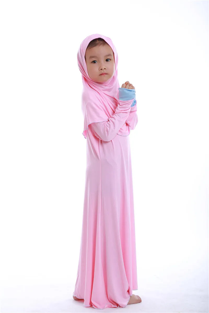 "SPECIAL RAMADAN" Ensembles musulmans pour Ramadan, Robe de prière pour enfants filles, Hijab Abaya arabe, longue Robe avec foulard, Kaftan islamique
