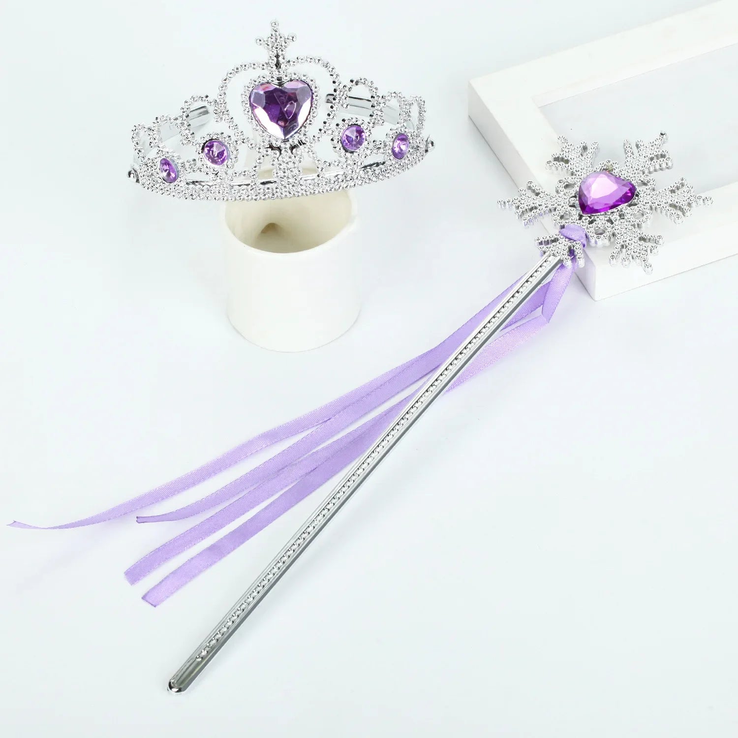 Princess Snowflake Diamond Stick Crown Set Magic Stick Queen Romance Princess Elsa Fairy Stick Children's Performance Props