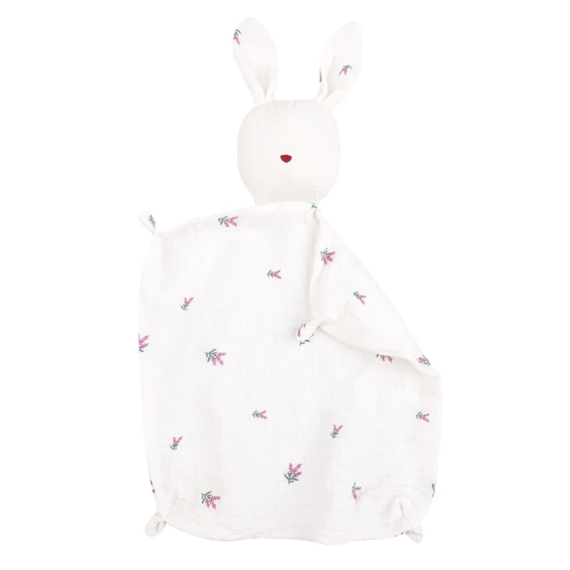 New Cotton Gauze Baby Towel Print Bunny Ear Rabbit Doll Baby Comforters Blanket Soothing Towel Newborn Face Towel Saliva Towel