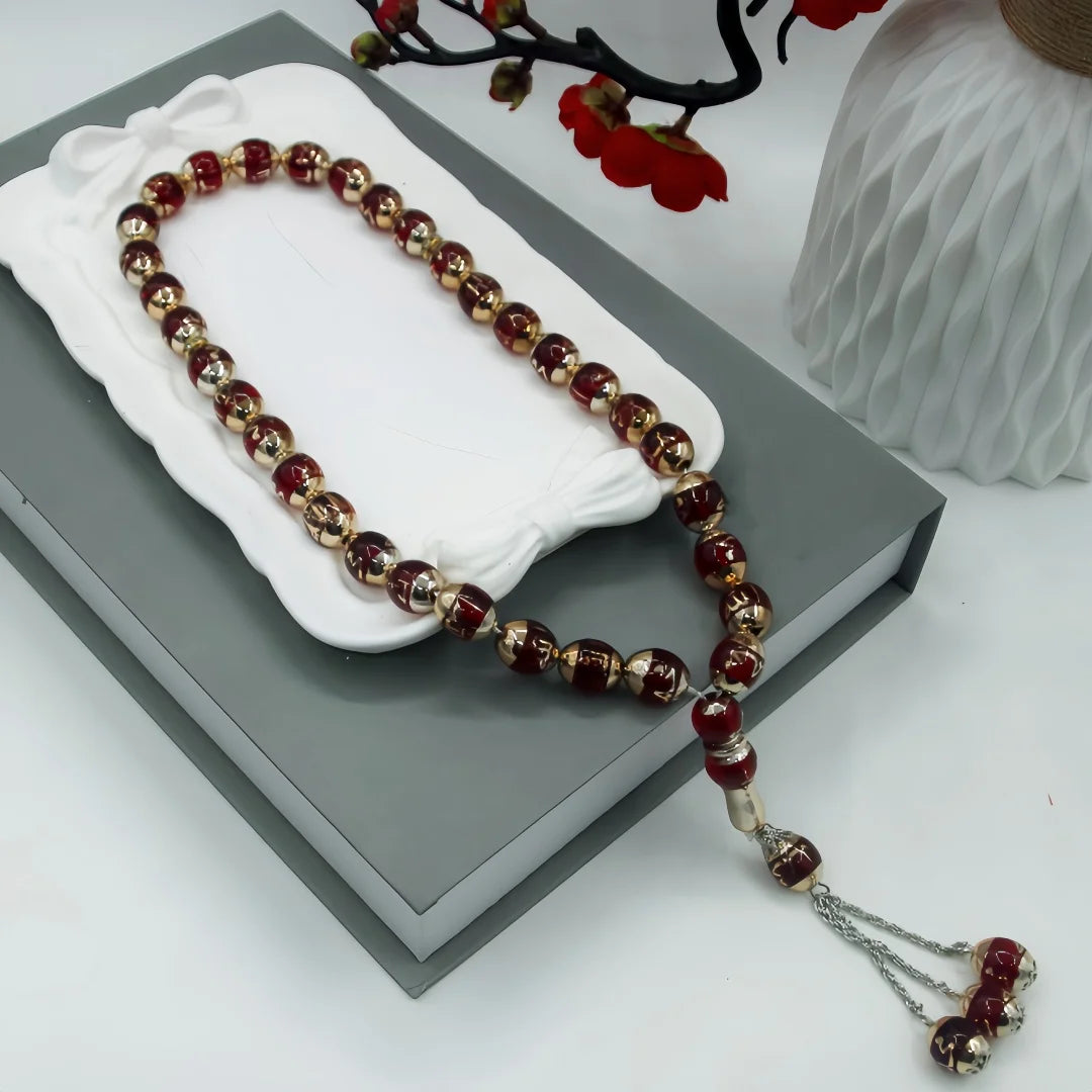 "SPECIAL RAMADAN" 12mm 33 perles perles de prière musulmanes unisexe perles de prière musulmanes mots chapelet fournitures de culte accessoire chapelet religieux décor