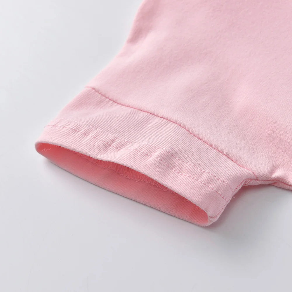 "VETEMENTS" T-shirts à manches courtes DXTON pour filles, motif lapin à paillettes, col rond, hauts et t-shirts décontractés pour enfants