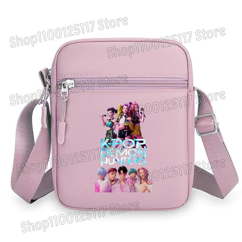 Demon Hunters Kpop Crossbody Bag Women Shoulder Bags Girls Square Bag Mobile Phone Storage Bags Outdoor Anime Printed Handbag