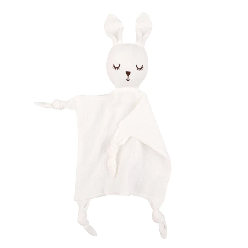 New Cotton Gauze Baby Towel Print Bunny Ear Rabbit Doll Baby Comforters Blanket Soothing Towel Newborn Face Towel Saliva Towel