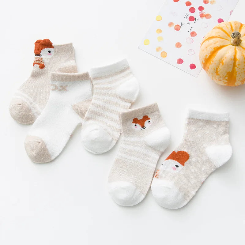 "CHAUSSURE" Chaussettes enfants en maille de coton, 0 à 2 ans, 5 unités/lot