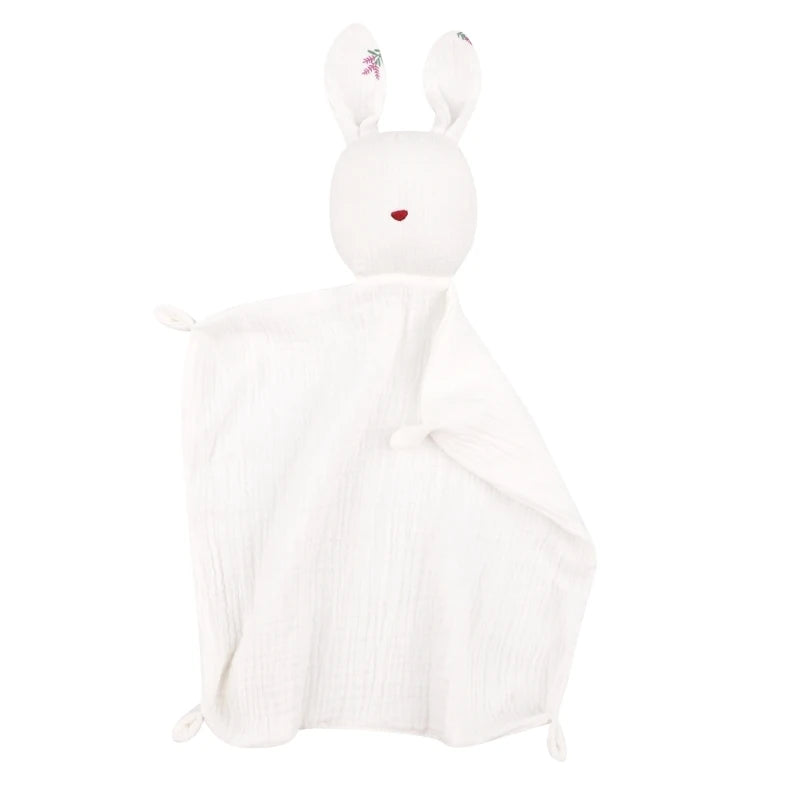 New Cotton Gauze Baby Towel Print Bunny Ear Rabbit Doll Baby Comforters Blanket Soothing Towel Newborn Face Towel Saliva Towel