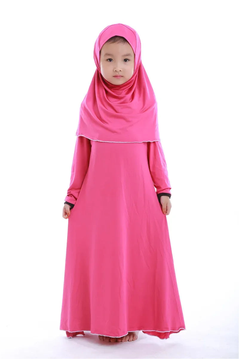 "SPECIAL RAMADAN" Ensembles musulmans pour Ramadan, Robe de prière pour enfants filles, Hijab Abaya arabe, longue Robe avec foulard, Kaftan islamique