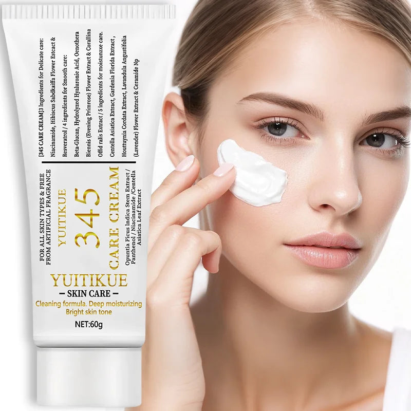 "SOINS"   Crème de soin, raffermit et lisse, texture légère non grasse, convient à tous les types de peau, sans parfum
