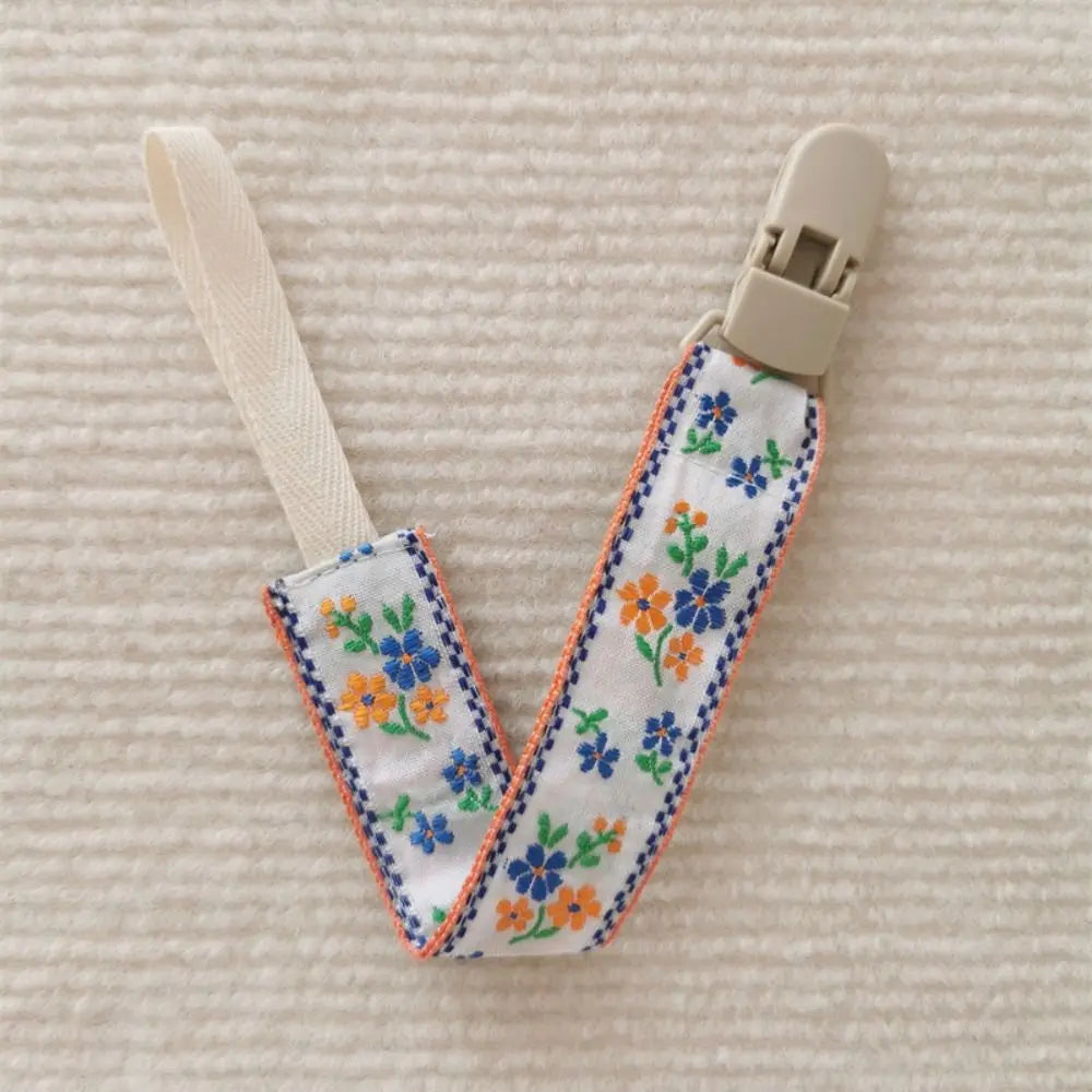 Ethnic Style Baby Cloth Pacifier Chain Floral Teether Tos Strap Nipple Holder Personalized Adjustable Dummy Clips Soother Holder